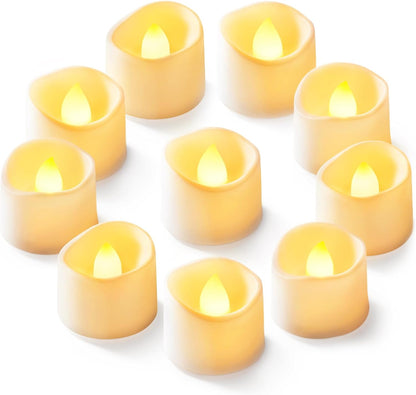 Homemory 24Pcs Flickering Flameless Candle Battery Operated, 200+Hours Fake Electric LED Tea Lights for Votive, Centerpiece Table Decorations, Wedding, Aniversary, Halloween, Christmas