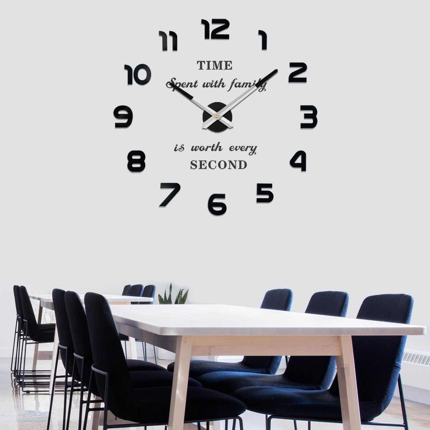 VANGOLD Large Wall Clocks for Living Room Decor, Decorative Wall Clocks Battery Operated (Black Wall Decor)
