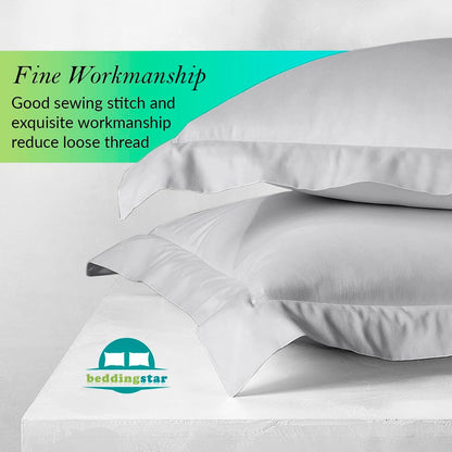 Euro Sham Covers 26x26 Set of 2 White 600 Thread Count 100% Egyptian Cotton Pack of 2 Euro 26x26 Pillow Covers Cushion Cover Cases Soft Skin Friendly European Size Decorative Square Pillow Shams