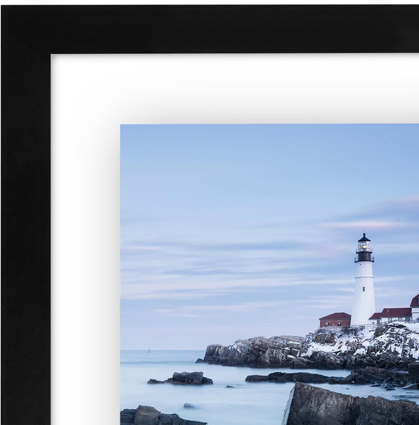 Americanflat 8.5x11 Floating Picture Frame with Polished Crystal-Clear Glass - Set of 2 - Use as 5x7 Frame or Display 4x6 Photo - Signature Float Collection - Photo Frames for Wall Display - Black