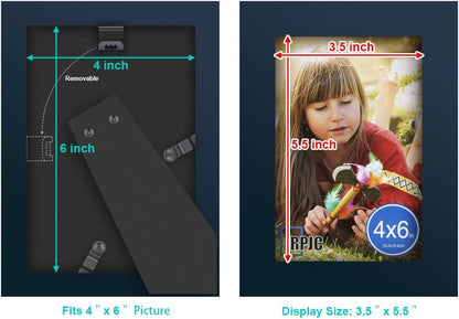 RPJC 5x7 Picture Frames Made of Solid Wood High Definition Glass for Table Top Display and Wall Mounting Photo Frame Black
