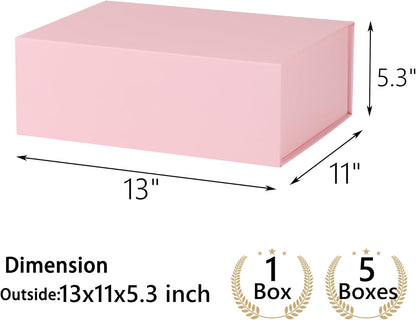 Pink Gift Box,10x7.3x3.5 Gift Boxes With Lids For Presents Includes Ribbon And Diy Printable Sticker Paper,Bridesmaid Proposal Box,Magnetic Gift Box For Birthday,Wedding,Graduation - Colors A