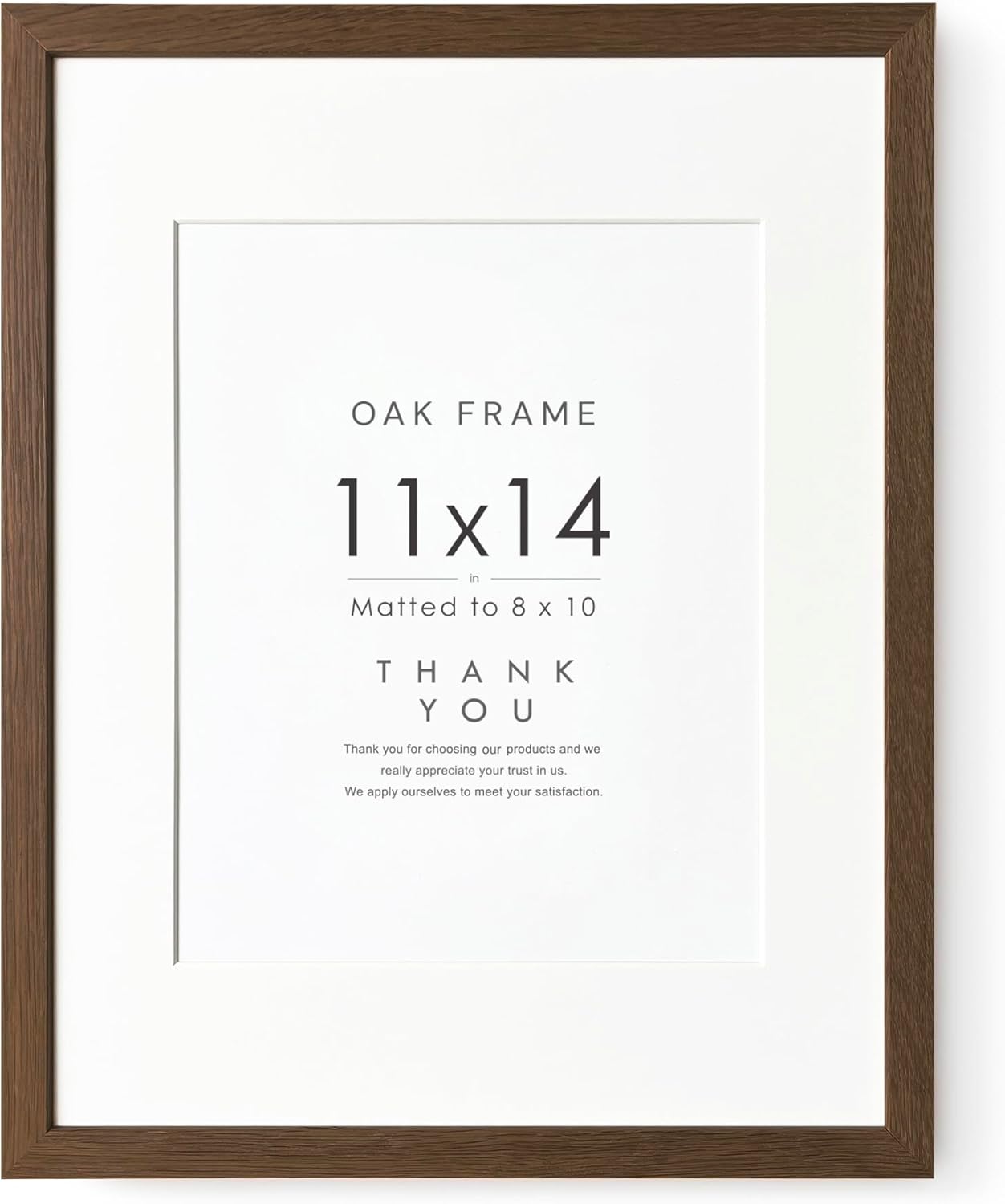 5x7 Picture Frame, Solid Oak Wood 5 x 7 Photo Frame with Mat to 4x6, 7x5 Picture Frames for Wall and Tabletop Display, (Walnut Set of 1)