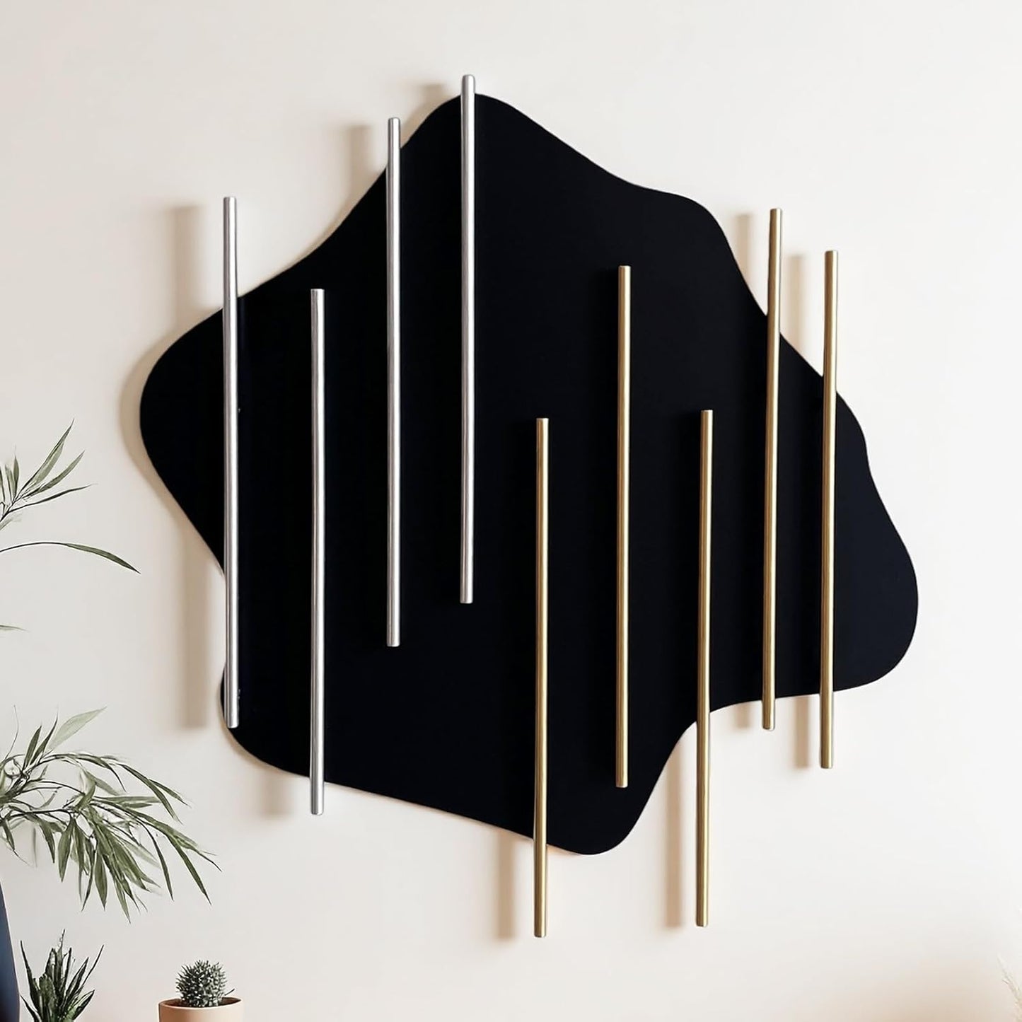 HYVAKUPPA 3D Large Metal Wall Decor Modern Aesthetic Wall Sculptures 19.7''x23.2'' Luxury Geometric Circular Decor Wall Art Artwork for Bedroom Dining Living Room Wall Decorations