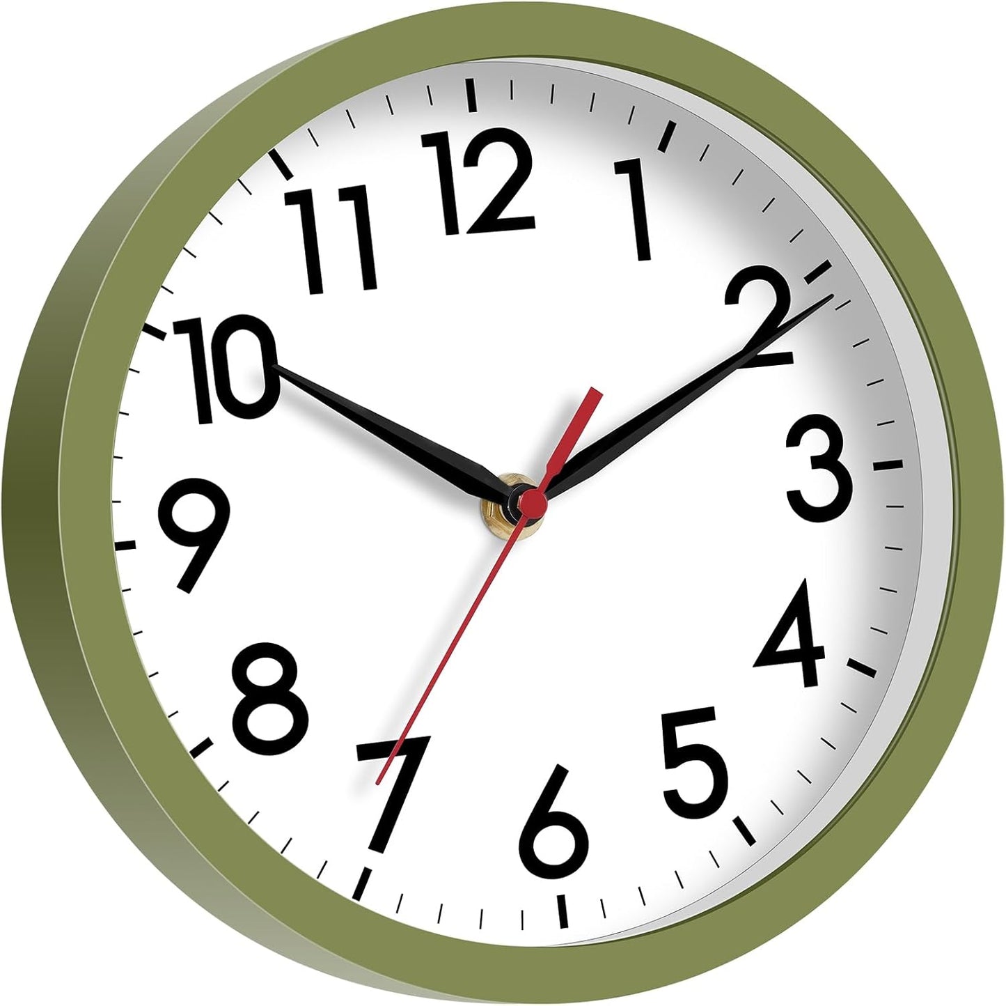 AKCISOT Wall Clock, Modern Small Wall Clocks Battery Operated 8 Inch, Silent Non-Ticking Analog Classic for Office, Home, Bathroom, Kitchen, Bedroom, School(Black)