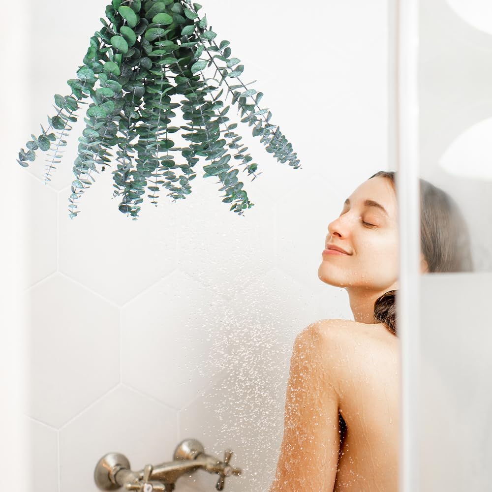 12PCS Dried Eucalyptus Bundle 17'' Real Eucalyptus Stems 100% Natural Fresh Leaves Hanging Plants Greenery Stems for Shower Home Decor Flower Arrangement Wedding