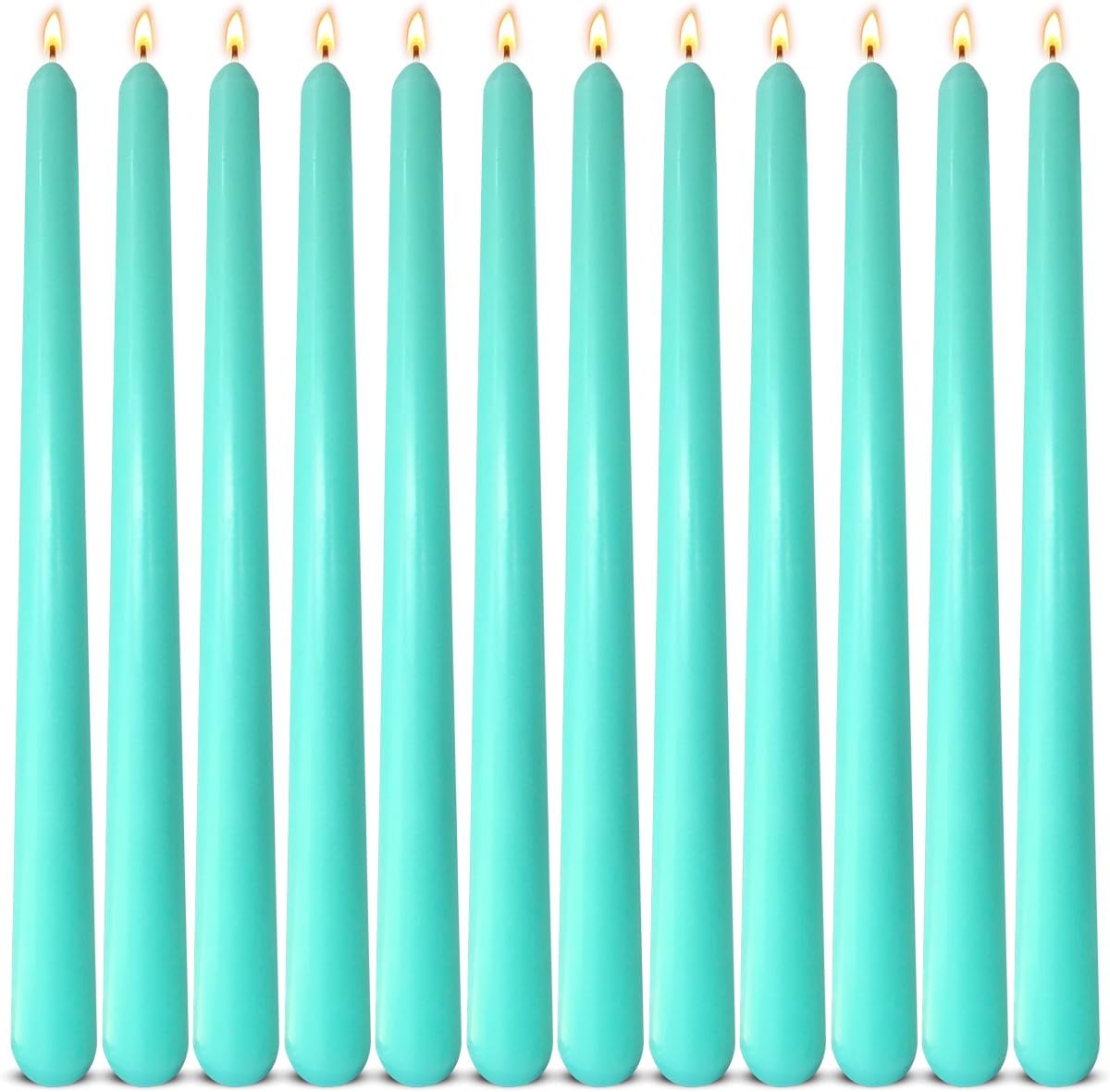 12-Pack Olive Green Taper Candles, 10 Inch Unscented Dripless Candlesticks, Long-Lasting Burn Time of 7-8 Hours, Perfect for Christmas Home Décor Spring and St. Patrick's Day