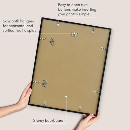Americanflat 24x36 Poster Frame with Polished Plexiglass - Streamline Collection - Thin Border Picture Frame for Wall Display - Hanging Hardware Included - Black - Colors D