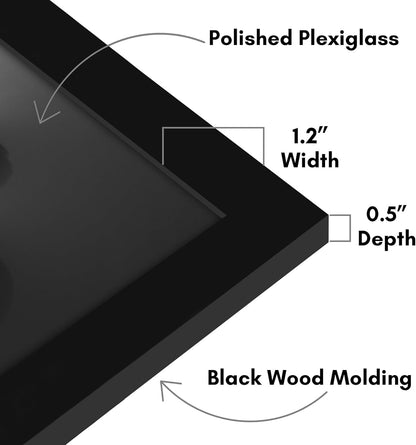 Americanflat 16x20 Picture Frame with Polished Plexiglass - Black Picture Frame - Wide Photo Frames Made of Engineered Wood for Vertical or Horizontal Wall Display - Epic Collection - Black - Colors A
