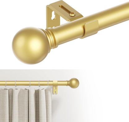GXOACKJ Curtain Rods for windows 32-48 inch, 5/8 inch Decorative Curtain Rod Set, Matte Black Splicing Heavy Duty Metal Curtain Rod with Brackets