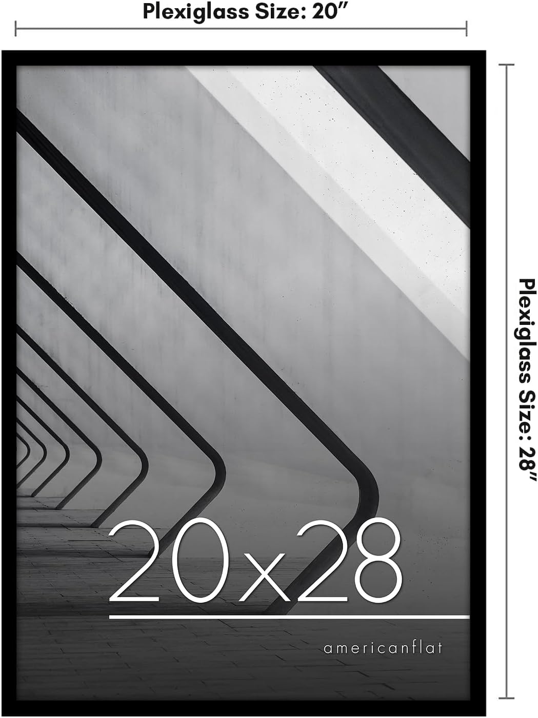 Americanflat 24x36 Poster Frame with Polished Plexiglass - Streamline Collection - Thin Border Picture Frame for Wall Display - Hanging Hardware Included - Black - Colors C