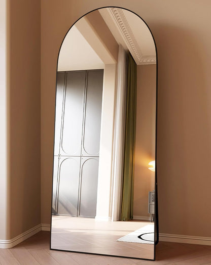ITSRG Floor Mirror, Full Length Mirror with Stand, Arched Wall Mirror, Gold Floor Mirror Freestanding, Wall Mounted Mirror for Bedroom Living Room, Gold