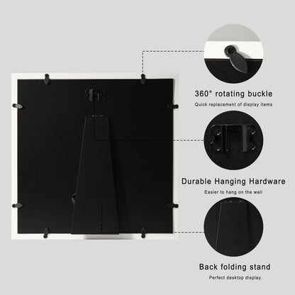 12x16 Large Shadow Box Picture Frame Display Case with Soft Linen Back, White Wooden Memory Shadow Box Frame with Tempered Glass Cover for Wall Display