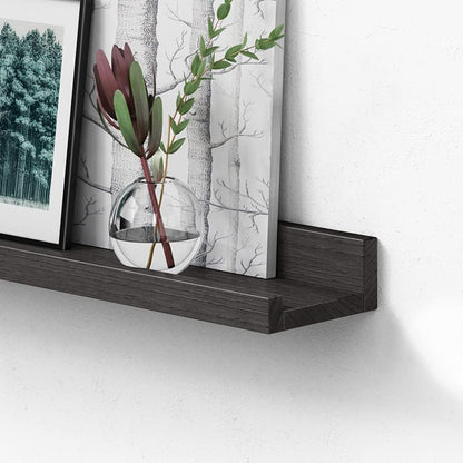 Forbena 36 Inch Floating Shelves for Wall 4-Pack, Large Nursery Book Shelves Bookshelf for Kids Bedroom, Long Picture Ledge Shelf with Lip for Living Room Photo Frames Art Display (White Solid Wood)