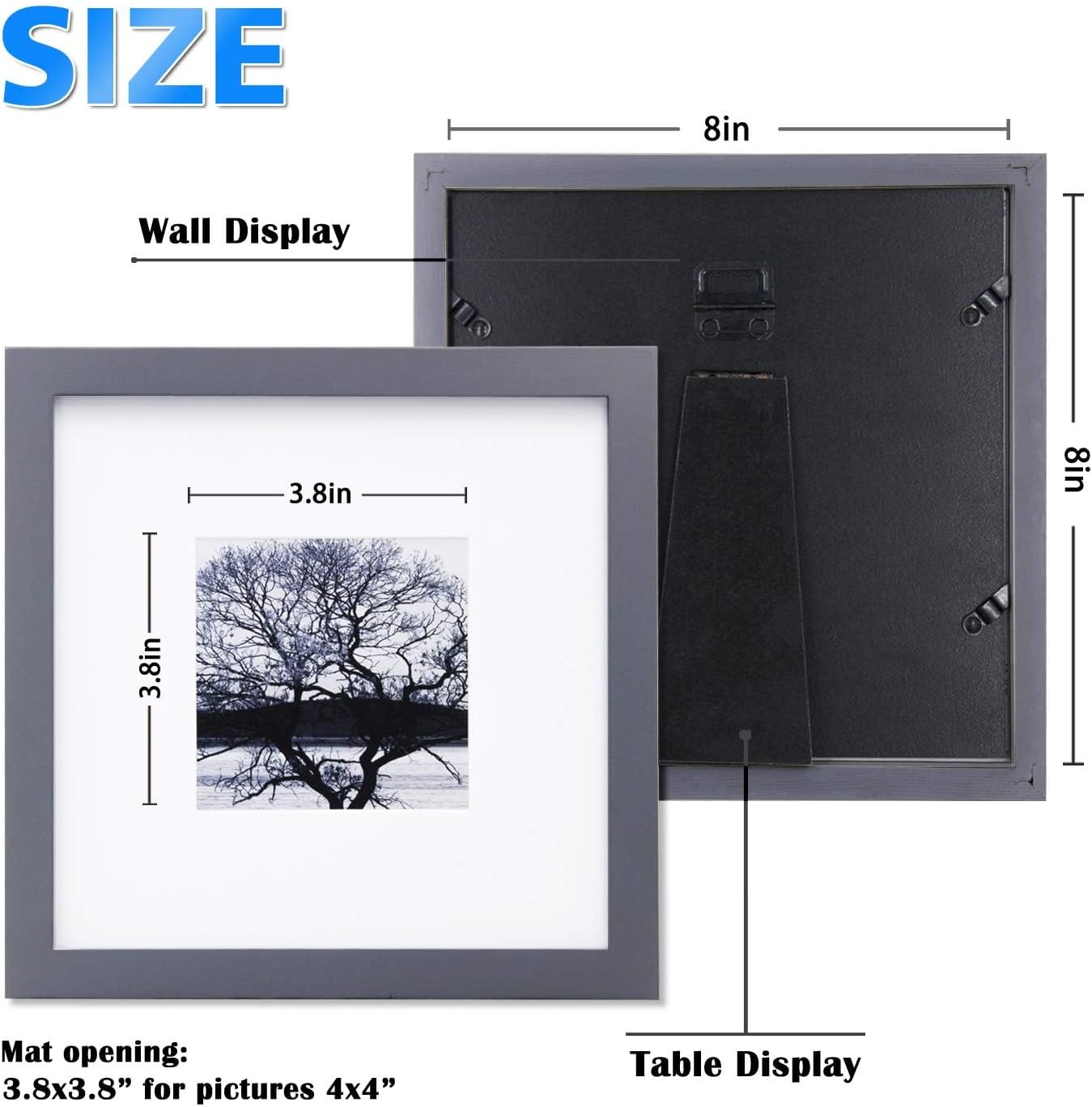 Egofine 12x16 Picture Frame Black, Covered by Plexiglass Made of Solid Wood, Display Pictures 9x12 and 11x14 with Mat or 12x16 Without Mat, for Wall Mounting Photo Frame - Colors B