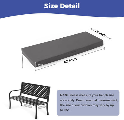 IPYNBAP Outdoor Bench Cushions for Outdoor Furniture, 48x18x3 Inch, Waterproof Bench Pillow, Fade Resistant Long Bench Seat Pads for Garden, Indoor, Porch Swing, Navy Blue