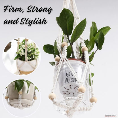 feedee Macrame Plant Hangers Indoor Macrame Hanging Planters for Indoor Plants, 6 Pack Hanging Plant Holders Indoor Hanging, Macromay Plant Hangers for Indoor Plant Hanger, Outdoor Flower Pots Holder