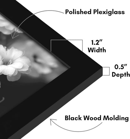 Americanflat 16x20 Picture Frame with Polished Plexiglass - Black Picture Frame - Wide Photo Frames Made of Engineered Wood for Vertical or Horizontal Wall Display - Epic Collection - Black - Colors A