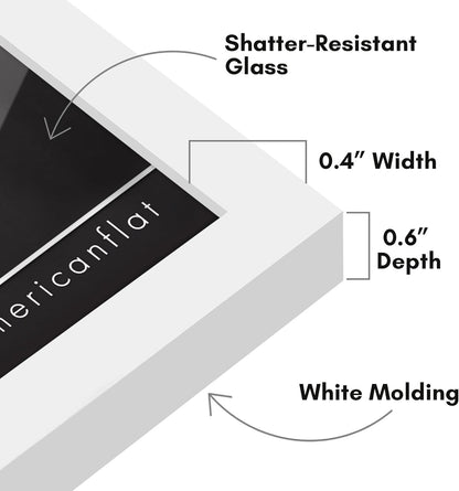 Americanflat 24x36 Poster Frame with Polished Plexiglass - Streamline Collection - Thin Border Picture Frame for Wall Display - Hanging Hardware Included - Black - Colors C