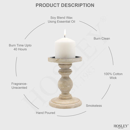 Hosley 2x3 High Pillar Candles, Set of 6. White, Unscented. Bulk Buy. Ideal for Wedding, Emergency Lanterns, Spa, Aromatherapy, Party, Reiki, Candle Gardens O4