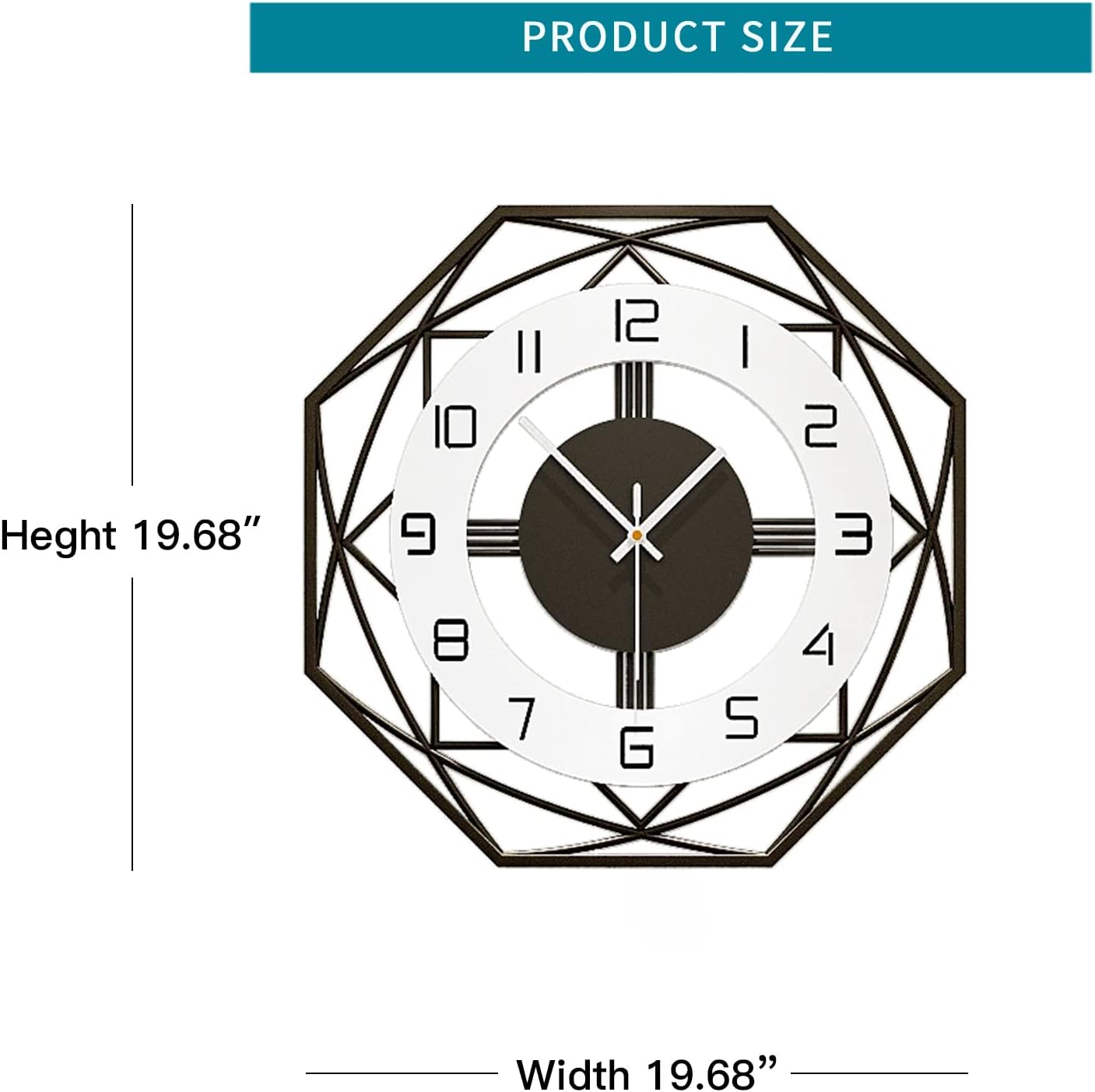 Modern Wall Clocks for Living Room Decor 12in Black Wall Clock Silent Non-Ticking Quartz Battery Operated for Office Kitchen Bedroom Bathroom Minimalist Small Clock Decoration Easy to Read