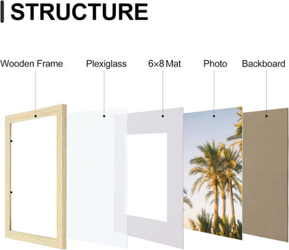 Vittanly 11x14 Picture Frame, Display Pictures 8x10 with Mat or 11x14 without Mat, Photo Frame for Wall Mounting, Black, 1 Pack - Colors A