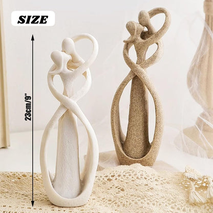 Couple Statue for Home Decor,Hugging Couple Figurines,Valentines Decor,Modern Romantic Sculptures for Living Room Bedroom Office(White+Black)