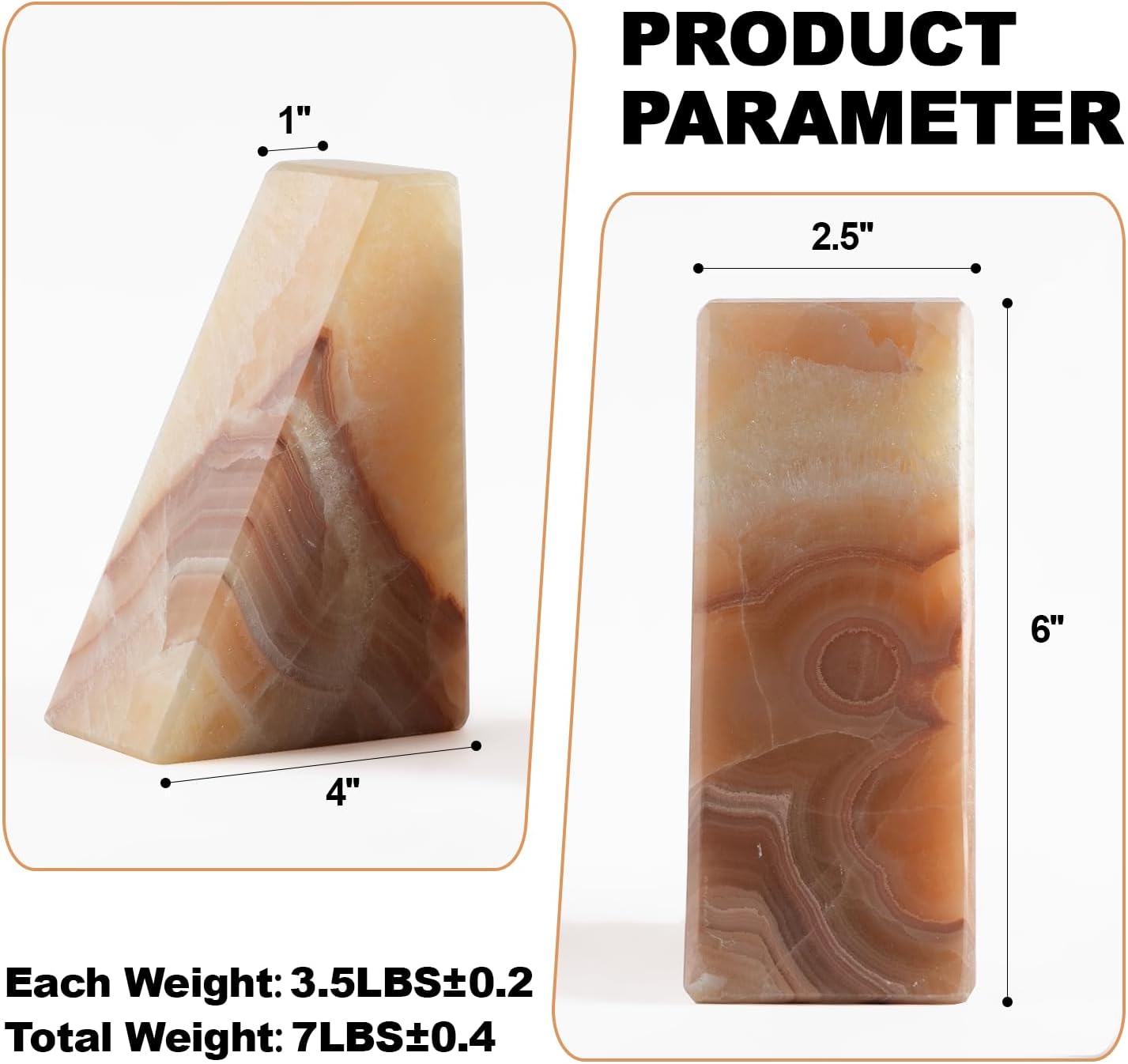 Karibiber Travertine Bookends for Heavy Books, Marble Decorative Bookends for Shelves, Heavy-Duty Stone Book Ends for Hardback Book & Cookbooks, Unique Book Stopper & Holder, Travertino Italy
