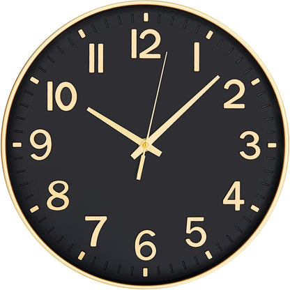 HZDHCLH Wall Clocks Battery Operated,12 inch Silent Non Ticking Modern Wall Clock for Living Room Bedroom Kitchen Office Classroom Decor (Olive Green and Gold)