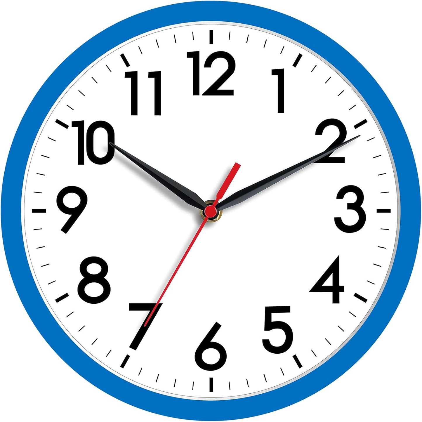 AKCISOT Wall Clock, Modern Small Wall Clocks Battery Operated 8 Inch, Silent Non-Ticking Analog Classic for Office, Home, Bathroom, Kitchen, Bedroom, School(Black)