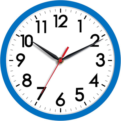 AKCISOT Wall Clock, Modern Small Wall Clocks Battery Operated 8 Inch, Silent Non-Ticking Analog Classic for Office, Home, Bathroom, Kitchen, Bedroom, School(Black)
