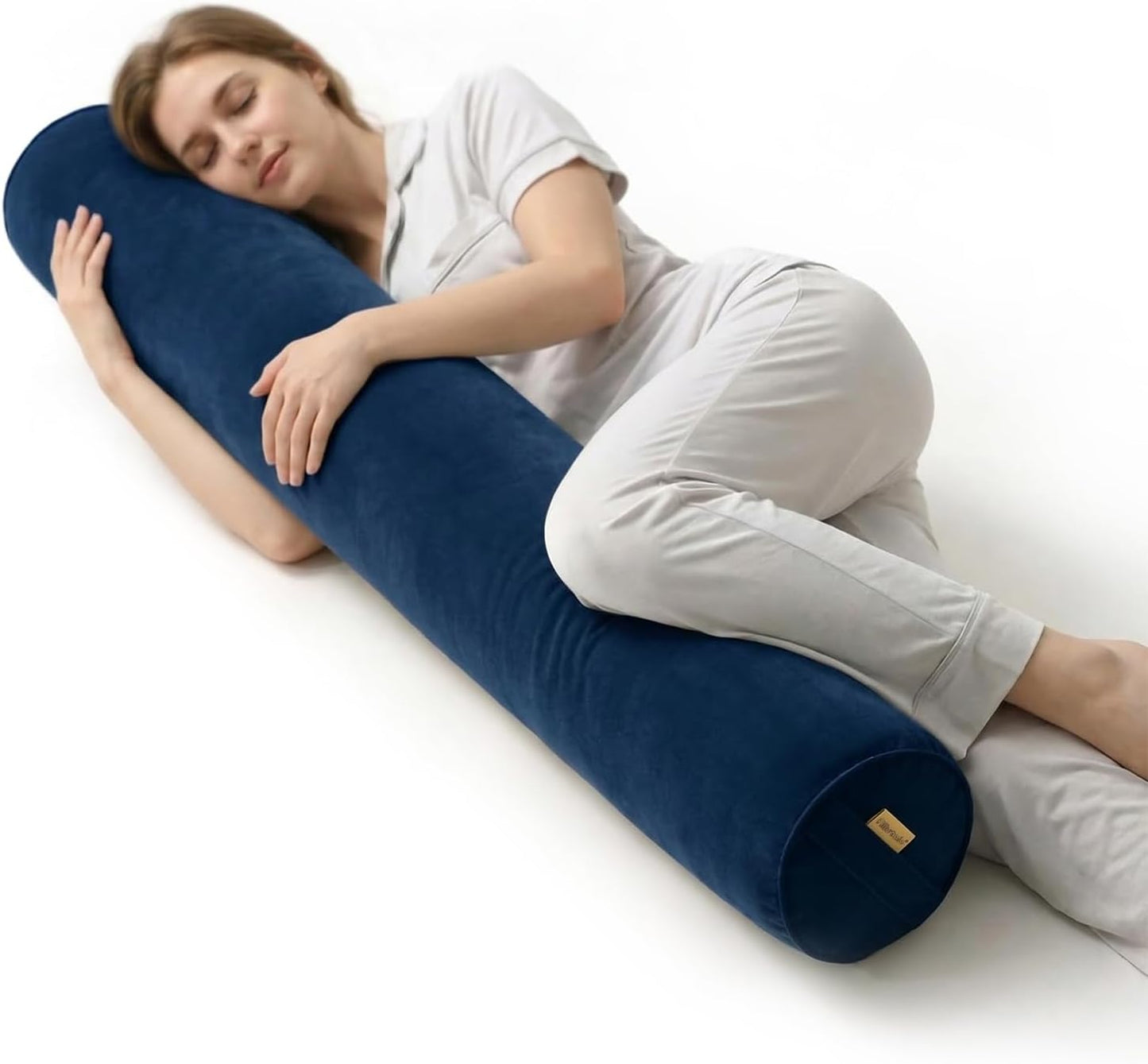Body Pillow for Adults,Long Round Pillow,Big Cylindrical Pillow,Large Full Bolster Pillows for Side Sleepers (Steel Gray, 47.24"*7.87")