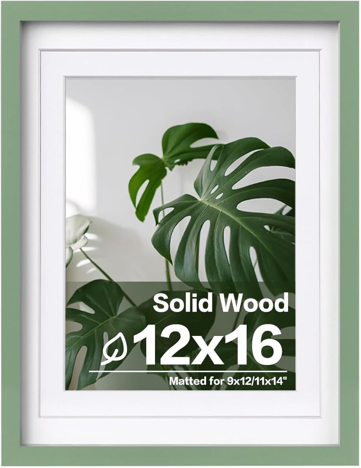 Egofine 12x16 Picture Frame Black, Covered by Plexiglass Made of Solid Wood, Display Pictures 9x12 and 11x14 with Mat or 12x16 Without Mat, for Wall Mounting Photo Frame - Colors A