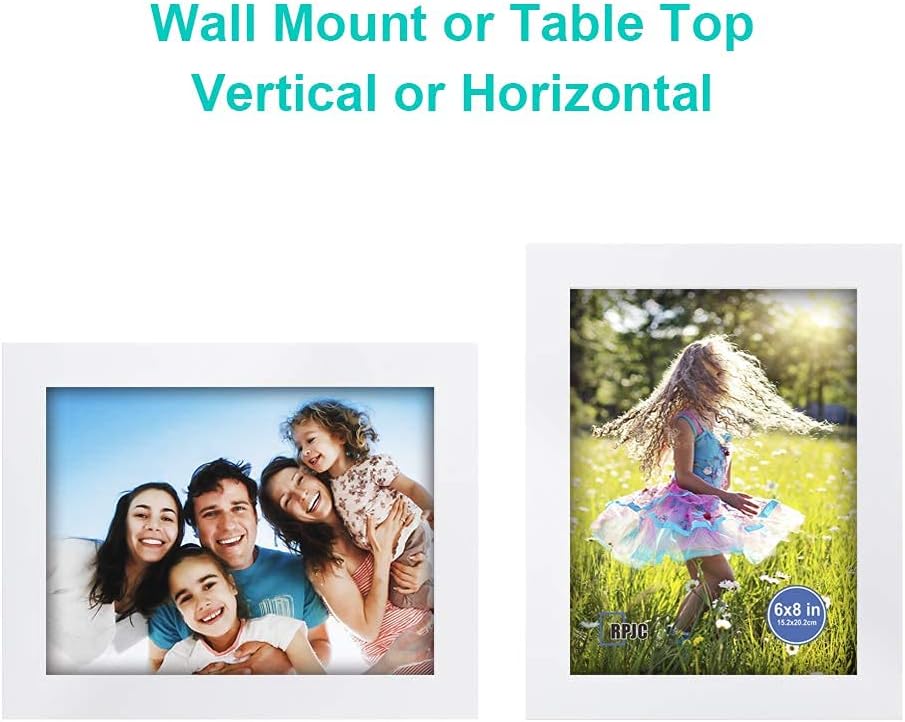 RPJC 5x7 Picture Frames Made of Solid Wood High Definition Glass for Table Top Display and Wall Mounting Photo Frame Black