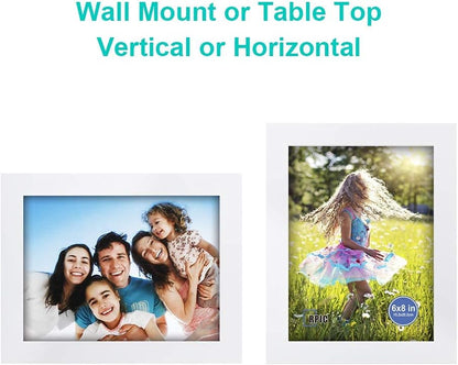 RPJC 5x7 Picture Frames Made of Solid Wood High Definition Glass for Table Top Display and Wall Mounting Photo Frame Black