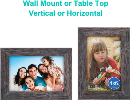 RPJC 5x7 Picture Frames Made of Solid Wood High Definition Glass for Table Top Display and Wall Mounting Photo Frame Black