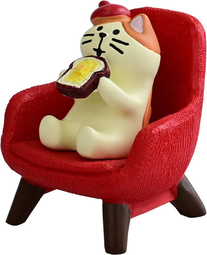 Mevodeata Cute Mini Frog Figurine with Small Sofa Resin Figure for Office Home Decor for Frog Lovers (Rocking Chair)