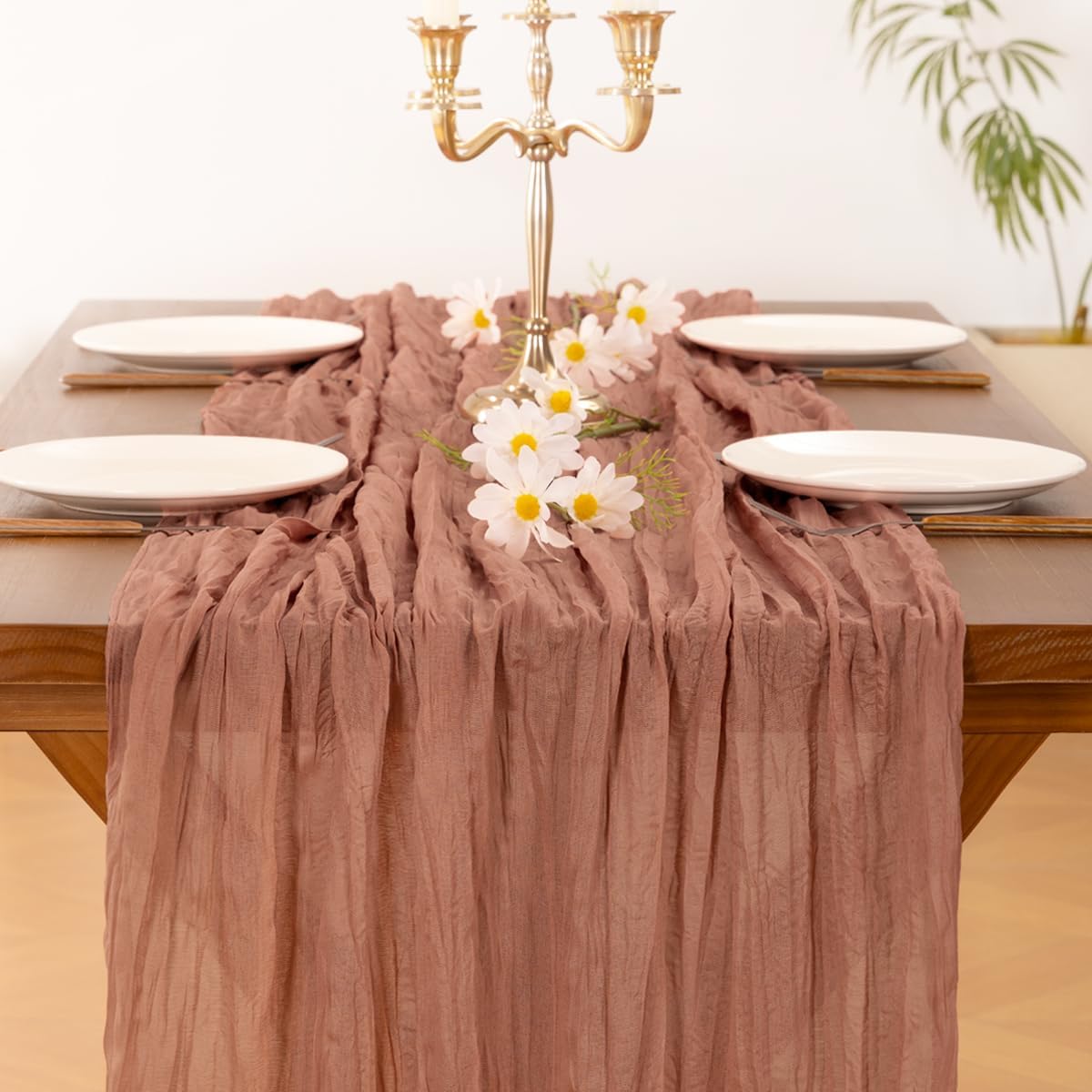 Socomi 3pcs Sage Green Cheesecloth Table Runner Summer Boho Rustic Gauze 120 inch 10FT Cheese Cloth Sheer Runner for Wedding Party Baby Shower Home Decor Holiday Decorations