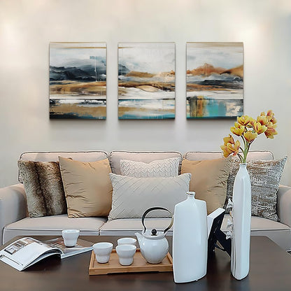 MHARTK66 Wall Art for Living Room Modern Wall Decor for Bedroom Office Decor Abstract Mountain Forest Landscapes Ink Painting 3 Piece Framed Canvas Art Prints Ready to Hang Wall Pictures Home Decor