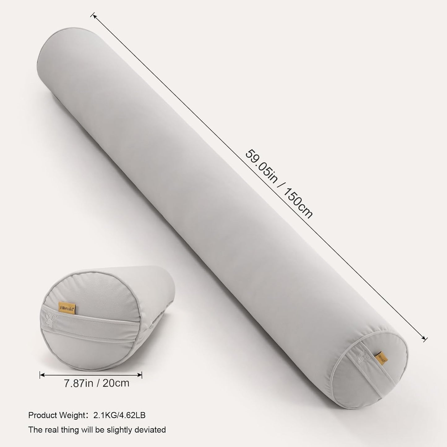 Body Pillow for Adults,Long Round Pillow,Big Cylindrical Pillow,Large Full Bolster Pillows for Side Sleepers (Steel Gray, 47.24"*7.87")