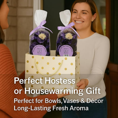 Lavender Potpourri – 2 Large Bags (8.4 oz Total) – Dried Petals for Bowl or Vase Filler, Long-Lasting Fragrance for Home, Gift, or Office