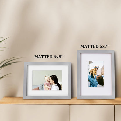 Egofine 12x16 Picture Frame Black, Covered by Plexiglass Made of Solid Wood, Display Pictures 9x12 and 11x14 with Mat or 12x16 Without Mat, for Wall Mounting Photo Frame - Colors A