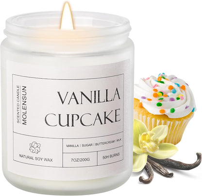 Molensun Lemon Eucalyptus Scented Candles, Aromatherapy Jar Candle, 7 oz Long Lasting Candles, Soy Wax Candle Gift for Women