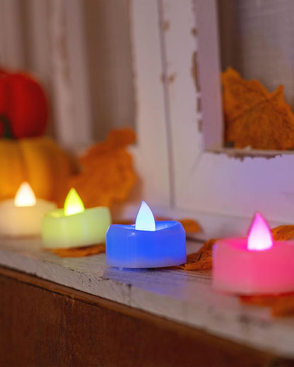 merrynights LED Candles, Tea Lights Candles Battery Operated Bulk, 50-Pack Long-Lasting 200 Hours Flameless Tealight Candles, Realistic Tea Lights for Christmas Halloween Wedding, 1.5'' D X 1.25'' H