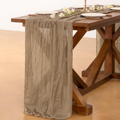 Socomi 3pcs Sage Green Cheesecloth Table Runner Summer Boho Rustic Gauze 120 inch 10FT Cheese Cloth Sheer Runner for Wedding Party Baby Shower Home Decor Holiday Decorations