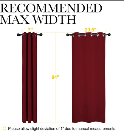 NICETOWN Halloween Pitch Black Solid Thermal Insulated Grommet Blackout Curtains/Drapes for Bedroom Window (2 Panels, 42 inches Wide by 63 inches Long, Black) - Colors A