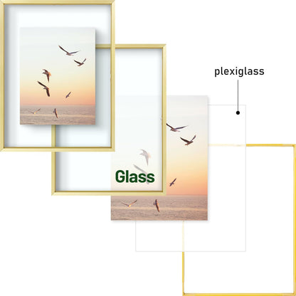 Frametory, Floating Picture Frame 12x16 - Black Aluminum Metal Photo Frame - Real Glass of Front - for Wall Mount Display