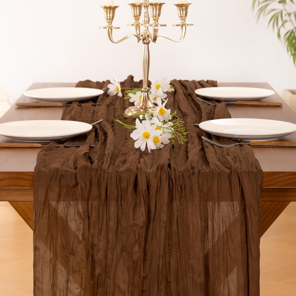 Socomi 3pcs Sage Green Cheesecloth Table Runner Summer Boho Rustic Gauze 120 inch 10FT Cheese Cloth Sheer Runner for Wedding Party Baby Shower Home Decor Holiday Decorations