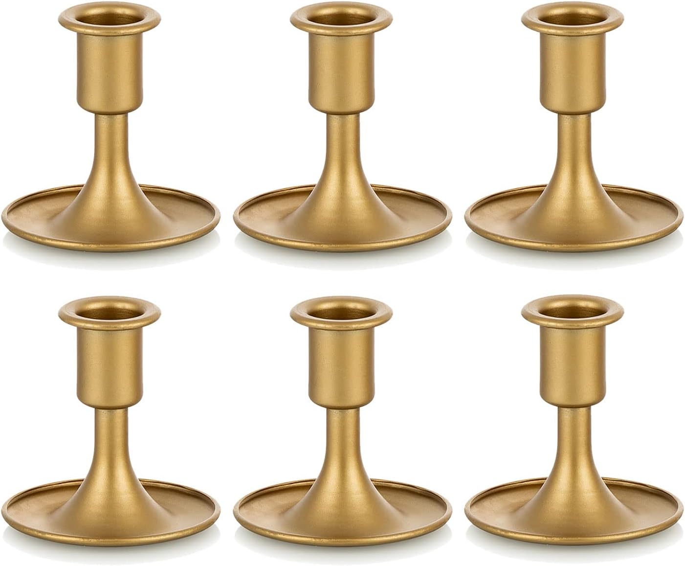Candlestick Holders Taper Candle Holders, Romadedi Gold Candle Stick Candle Holder for Table Centerpiece, Wedding Reception, Festive Christmas Mantel Decoration or Home Decor, Set of 2