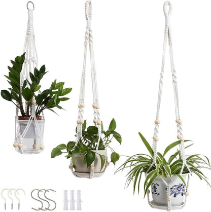 feedee Macrame Plant Hangers Indoor Macrame Hanging Planters for Indoor Plants, 6 Pack Hanging Plant Holders Indoor Hanging, Macromay Plant Hangers for Indoor Plant Hanger, Outdoor Flower Pots Holder